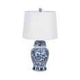 thumbnail image 3 of Traditional Floral Ceramic Base Table Lamp for Home Decor - Chinoserie Display for Bedroom and Living Room Styling - Decorative Bedside Lamp for Nightstand and Desk Accent - 25", Blue & White, 3 of 10