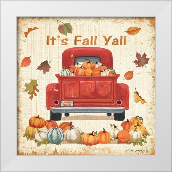 Phillips, Anita 26x26 White Modern Wood Framed Museum Art Print Titled - Its Fall Yall