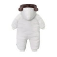 thumbnail image 2 of Infant Infant Baby Snowsuit Warm Windproof Long Sleeve Bear Hooded Snowsuit Infant Girls Winter Coat Boys Girls Down Jacket 3-6 Months, 2 of 9