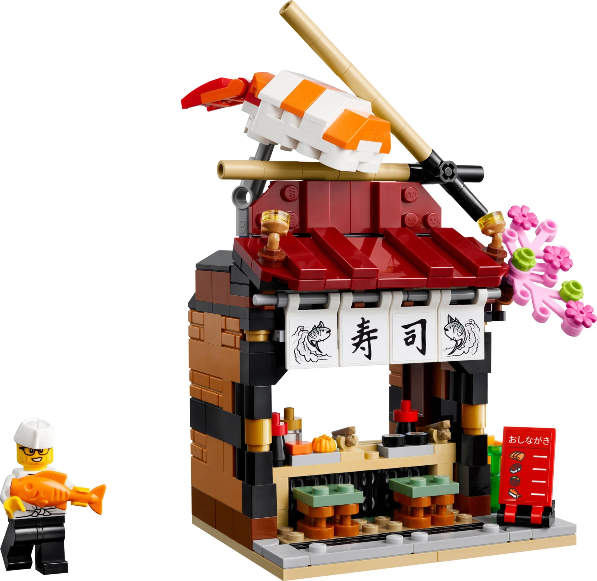 LEGO Restaurants of the World: Japan  289-Piece Japanese Restaurant Building Kit with Chef Minifigure, Sushi Decor Display Model, Collectible Gift for Teens  40906