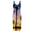thumbnail image 5 of USSUMA Dress Women's Wedding Guest Knee Length Club Pencil Bodycon Sexy Midi Sundresses for Women Casual Beach Tropical Hawaiian U Neck Sleeveless Summer Sun Dresses Graduation, 5 of 5