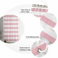 thumbnail image 3 of Pink and Shower Curtain, 72" x 72", White Stripes Waterproof Bathroom Curtain Washable Shower Curtain Set with 12 Hooks, 3 of 6