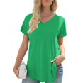 thumbnail image 5 of Women's T-Shirts Top TShirt For Women Short Sleeves Solid Color Outdoor Loose Casual Tshirt Comfortable Fashionable for Everyday Wear, 5 of 6