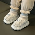 thumbnail image 4 of Akiihool Girls' Slippers Slippers for Girls Boys Cute Soft Plush Slip on Baby Sock Shoes Lightweight Outdoor Walking Shoes (White,2.5), 4 of 5