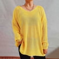 thumbnail image 1 of RXIRUCGD Haut Tricoté à Col en V pour Femmes, Coupe Ample, Couleur Unie, Jaune, Taille : m, 1 of 7