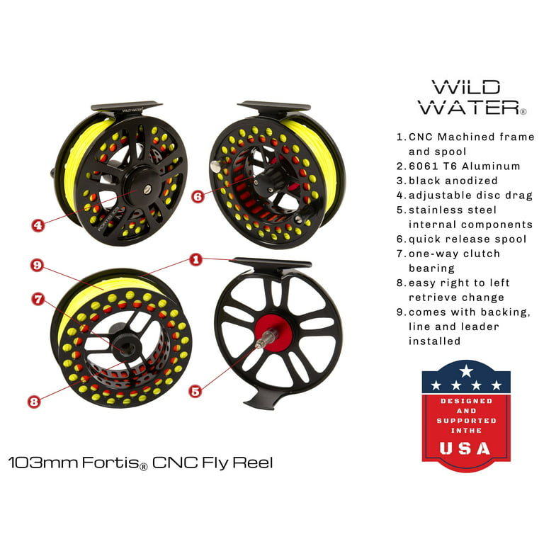 Wild Water Fly Fishing Combo Starter Kit with CNC Machined Fly
