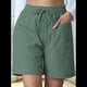 thumbnail image 4 of Pantalones Cortos Casuales Omen con Cordón Ajustable, Cintura Elástica Cómoda, Pantalones Cortos de Verano con Bolsillos, Verde Océano, Talla S, 4 of 7