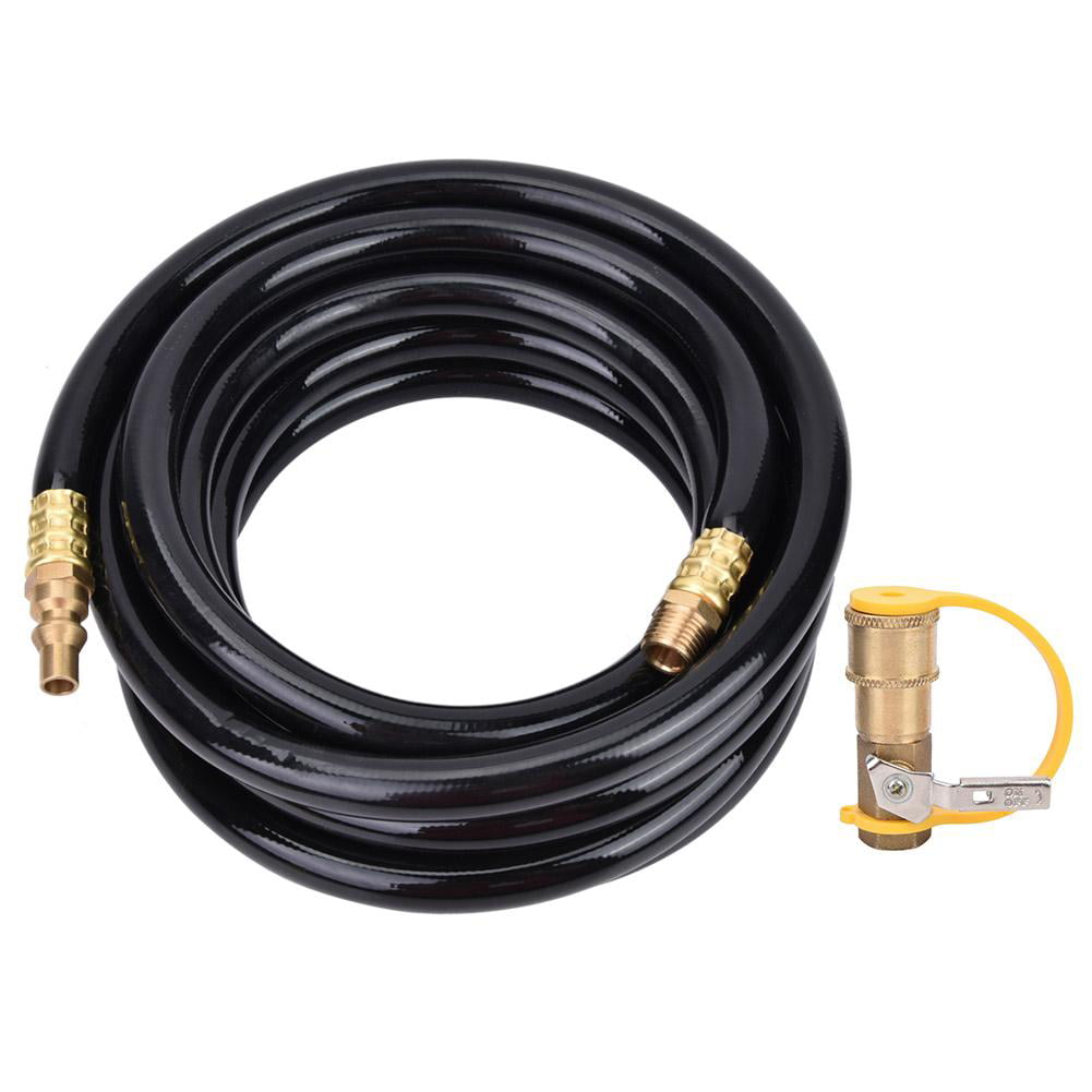 20 Ft Propane Gas Tank Bottle Connect Hose 1/4in RV Quick Connector Adapter Kit 