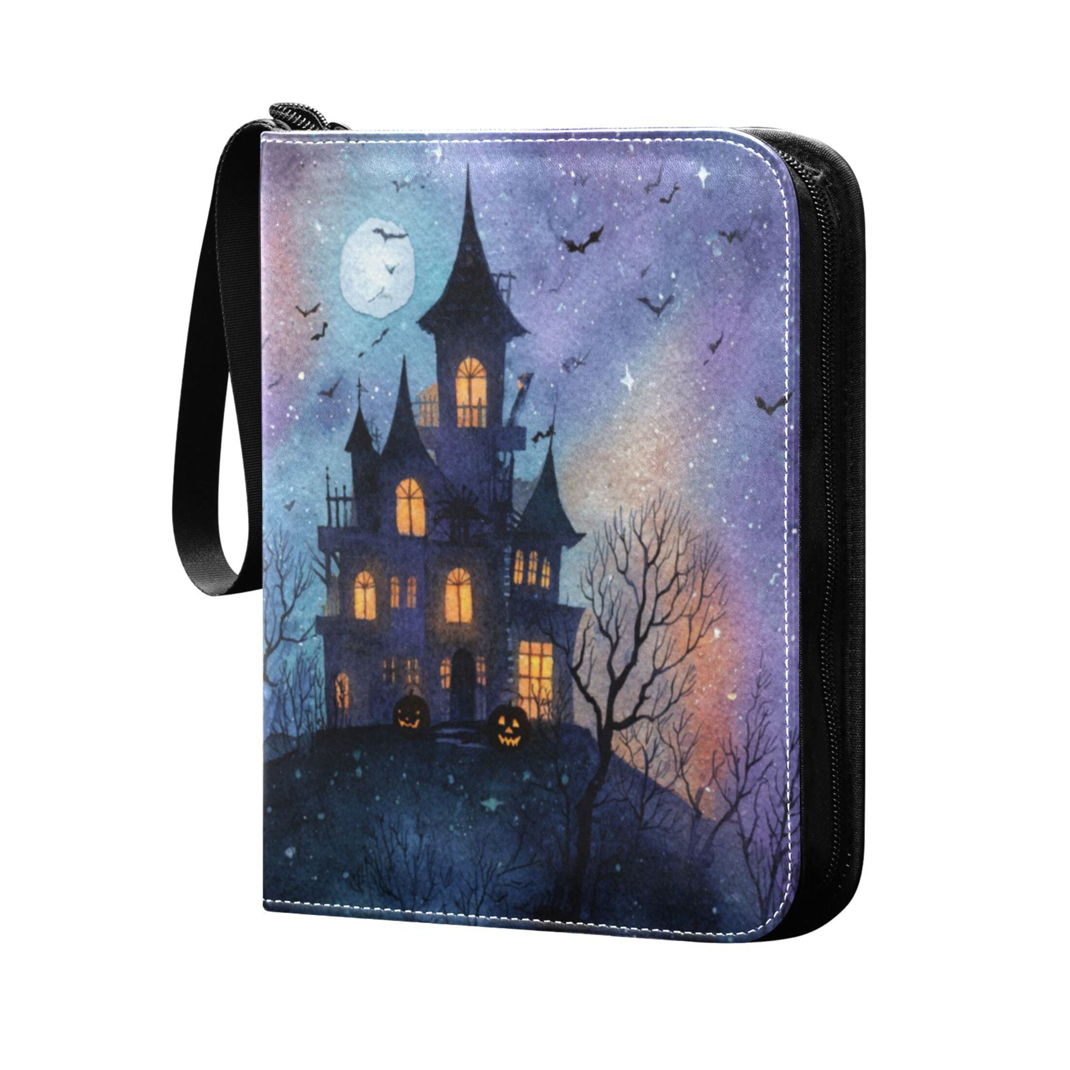 Game Card Storage Bag Collectible Trading Card Albums The 4-Pocket Card Binder With 50-Page Sleeve Can Hold 400 Game Cards Beautiful Halloween Castle