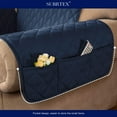 thumbnail image 5 of Subrtex 1-Piece Reversible Sofa Cover Quilted Slipcover (Armchair, Navy), 5 of 8