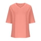 thumbnail image 5 of Tops Cortos para Mujeres Cuello en V Suelto Casual de Manga Corta, Camisa de Moda de Cuatro Estaciones para el Uso Diario, 5 of 6