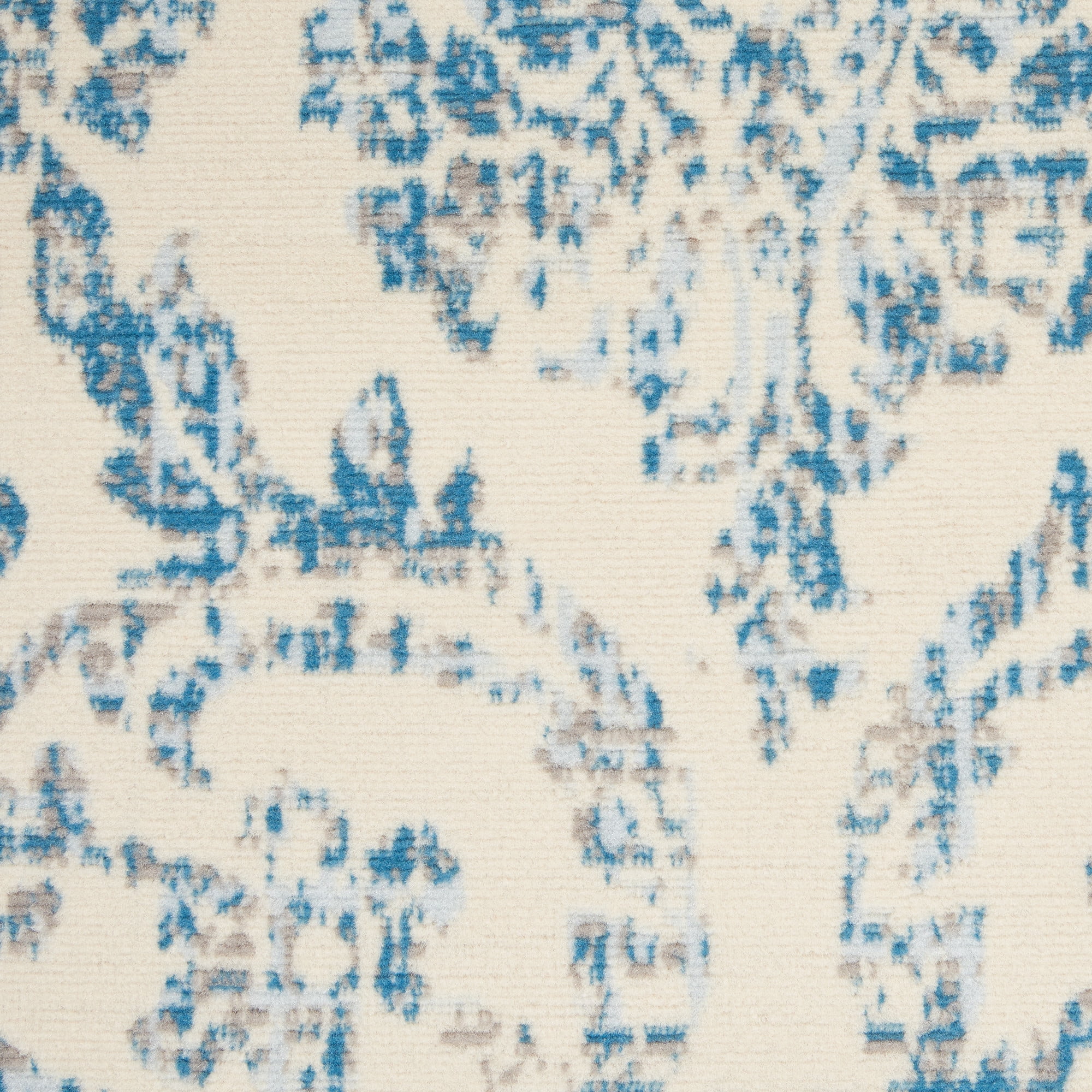 Nourison Bliss Vintage Farmhouse Ivory/Blue 4' x 6' Area Rug, (4' x 6')