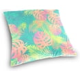 thumbnail image 3 of Fashion Tropical Leaves Velvet Oblong Lumbar Plush Throw Pillow Cover/Shams Cushion Case - 16" x 16" - Decorative Invisible Zipper Design for Couch Sofa Pillowcase Only, 3 of 5