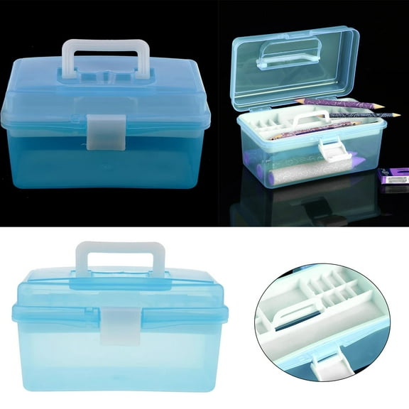 New Small Storage Bins With Lids MultiPurpose Handled Box With Dividers DIY Hobby Craft Storage Case Plastic Storage Containers for Organizing Stackable Clear Storage Boxes