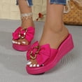 thumbnail image 5 of DeHolifer Ladies' One-Strap Slippers Wedge Heels Open Toe Casual for Spring Summer Beach PU, 5 of 8