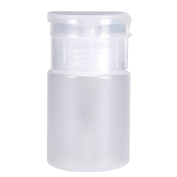Dispensador de 60 ml para quitar esmalte de uñas, alcohol, maquillaje líquido, cosmético, botella de viaje (blanco)