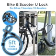thumbnail image 2 of Candado en U para bicicleta Alshaay con cable de 5 pies, funda texturizada y 3 llaves, 2 of 7