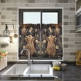 thumbnail image 4 of Yayeee Kitchen Curtains Tier Pair Light Filtering 27"x36" Rod Pocket Short Cafe Window Panel, Cows and Flowers, 4 of 7