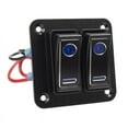 thumbnail image 1 of Rocker Switch Panel For Marine Car Boat Caravan Camper RV Accessories IP65 Waterproof Double Light Metal Switch ,RV Tool, 1 of 7