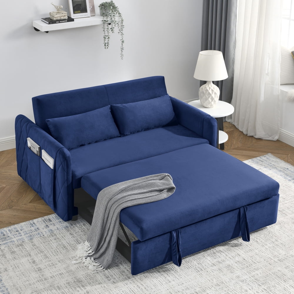 3 in 1 Convertible Sleeper Sofa Bed, 55" Modern Convertible Sofa Bed