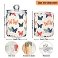 thumbnail image 5 of Yayeee 2 Pack Qtip Holder Bathroom Cotton Swab Canister with Lid Clear Dispenser Set, Orange Butterflies, 5 of 6