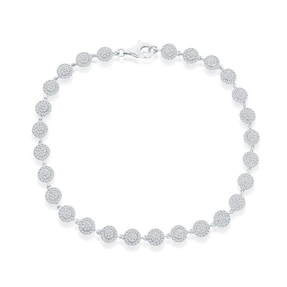 Diamond Bracelet for Women - Diamond Link Bracelet - Real Diamond and Sterling Silver Bracelet - Link Diamond Bracelet