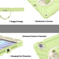 thumbnail image 5 of Case for iPad Mini 7 Case A17 Pro, for iPad Mini 7th/6th Generation Case, Heavy Duty Military Grade Shockproof Rugged Protective Cover with Built-in Stand/Pencil Holder Shoulder Strap, Green White, 5 of 12