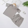 thumbnail image 6 of Coerni Kids Girls Boys 2 Piece Outfits Summer Plain Short Sleeve Tshirt Shorts Set Soft Elastic Waist Matching Outfit, 6 of 6