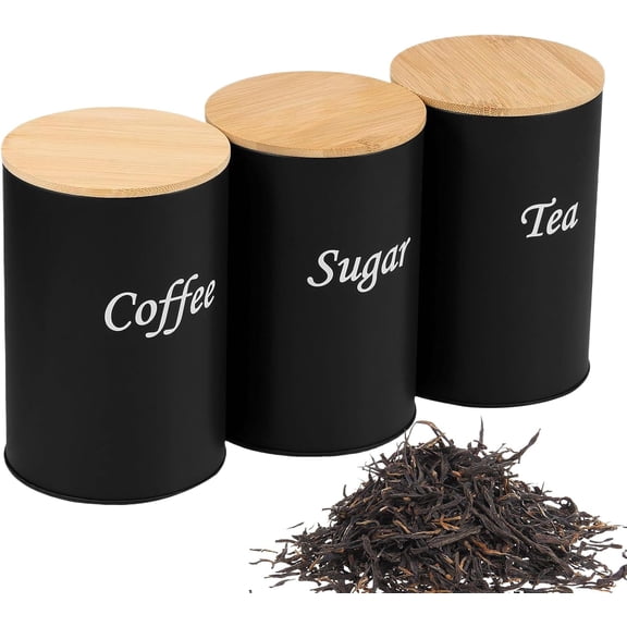 Tea Canister | 3 Pieces 1200ml Food Canister Organizer | Coffee Sugar Tea Storage Container Jars,for Candy Oats Flour Creamer Salt Kitchen