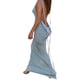 thumbnail image 3 of VISgogo Vestido ajustado con espalda abierta para mujer, falda cruzada sin mangas con cuello halter de color liso, verde/azul/rosa VISgogo moda, 3 of 9
