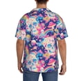 thumbnail image 7 of Balery Skull rainbow color space Men's Casual Button Down Shirt Short Sleeve Textured Summer Cuban Beach Shirts-X-Large, 7 of 7