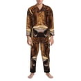 thumbnail image 3 of Lsque Sunflower Butterfly Cow Pattern Long Sleeve Pajama Set for Men - Soft 2-Piece Sleepwear and Loungewear Set with Pockets, Comfy Nightwear-X-Large, 3 of 7