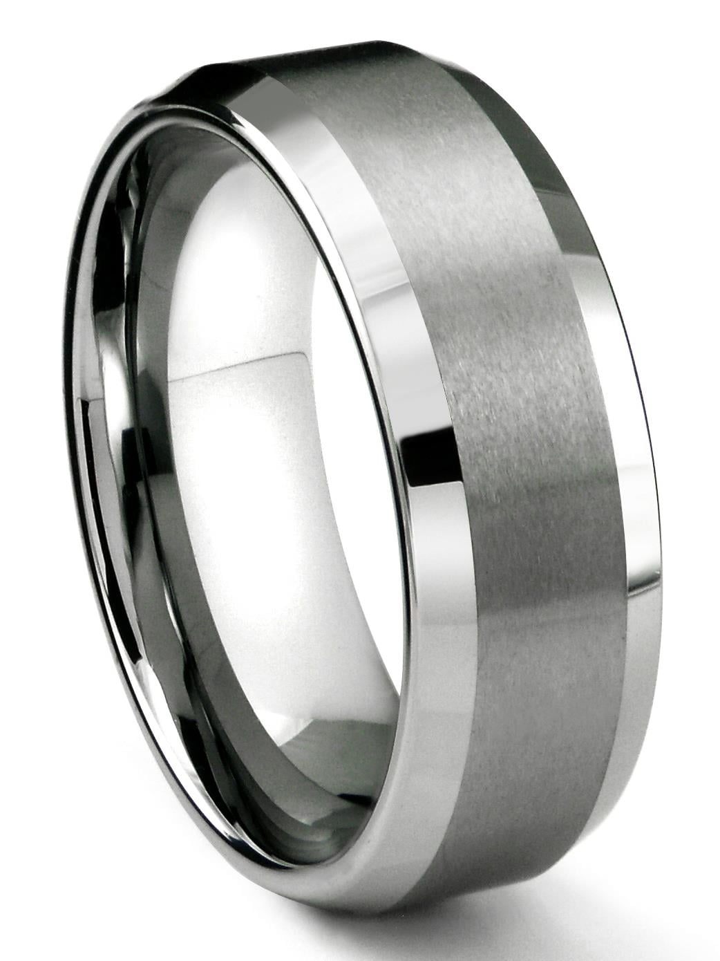 Andrea Jewelers 8MM Tungsten Carbide Men's Wedding Band Ring in Comfort ...
