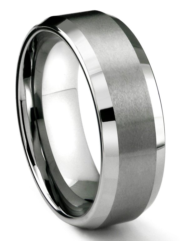 8MM Tungsten Carbide Men's Wedding Band Ring in Comfort Fit and Matte Finish Sz 9.0