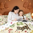 thumbnail image 4 of meiyoeat spring Garden Kitten Full Size Comforter Sets,Floral Cat Print Bedding Comforter Set,Reversible,3 Pieces,1 Comforter and 2 Pillowcases, 4 of 7