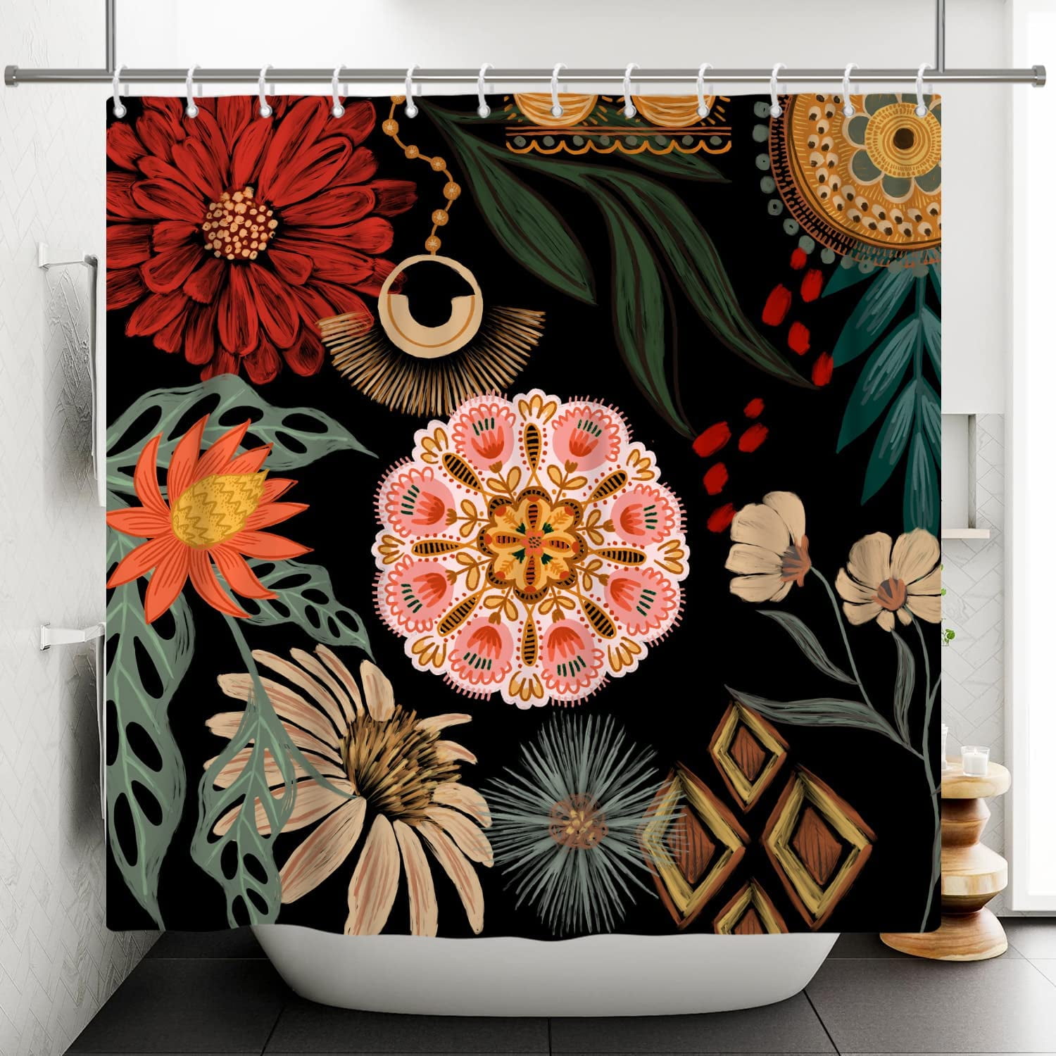 Boho Shower Curtain Bobo Scenic Shower Curtain, Cool Cute Bathroom Acc –  HMDesignStudioUS