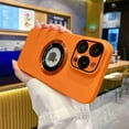 thumbnail image 2 of Decase Compatible with MagSafe Case for iPhone 14 Plus, Built-in Glass Camera Lens Protector Logo View,Slim Magnetic MagSafe Shockproof Anti-Fall Matte PC Back Cover Case, orange, 2 of 8