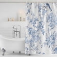 thumbnail image 4 of Blue White Flowers Waterproof Fabric Shower Curtain,Spring Summer Floral Botanical Waterproof Fabric Shower Curtain for Bathroom Curtains Bathtubs Hotel Shower Curtains with 12 Hooks Long 72x78in, 4 of 8