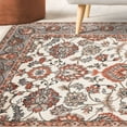 thumbnail image 6 of Floral Medallion Border Lille Area Rug, 7' x 9', Brown-Salmon, 6 of 6
