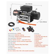 12000 lbs Electric Winch, 12V DC Truck Winch with Steel Rope & Remote Control, Waterproof Off-Road Winch for SUV Jeep Trailer Boat