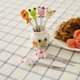 thumbnail image 1 of Paquete de 6 versiones Q con juego básico: tenedor de frutas, lindo tenedor de frutas con soporte de acero inoxidable para el hogar de los niños (dibujos animados) JAMW Sencillez, 1 of 5