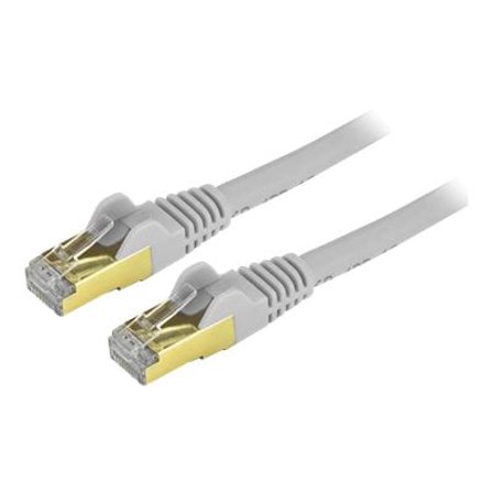 StarTech 7 ft CAT6a Ethernet Cable - 10 Gigabit Shielded Snagless RJ45 100W PoE Patch Cord - 10GbE STP Category 6a Network Cable - Gray - - UL, TIA (C6ASPAT7GR)