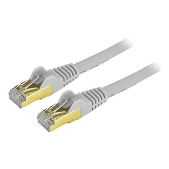 StarTech 7 ft CAT6a Ethernet Cable - 10 Gigabit Shielded Snagless RJ45 100W PoE Patch Cord - 10GbE STP Category 6a Network Cable - Gray - - UL, TIA (C6ASPAT7GR)