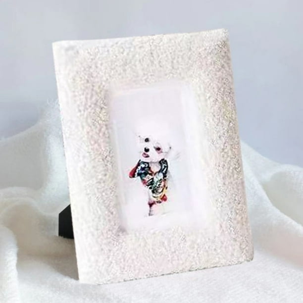 Elegante marco de fotos de mesa de terciopelo para fotos de 6 pulgadas, diseño simple y exquisito, decoración de lujo para el hogar, perfecto para mostrar fotos familiares o recuerdos especiales