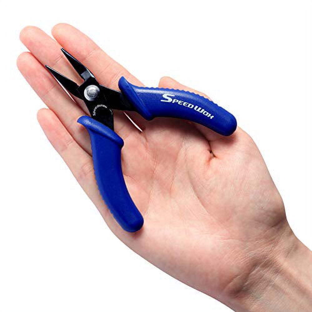SPEEDWOX Mini Flat Nose Pliers 3 inch Micro Needle Nose Pocket Plier Small Chain Nose Pliers Smooth Jaw Precision Miniature Fine Pliers Jewelry