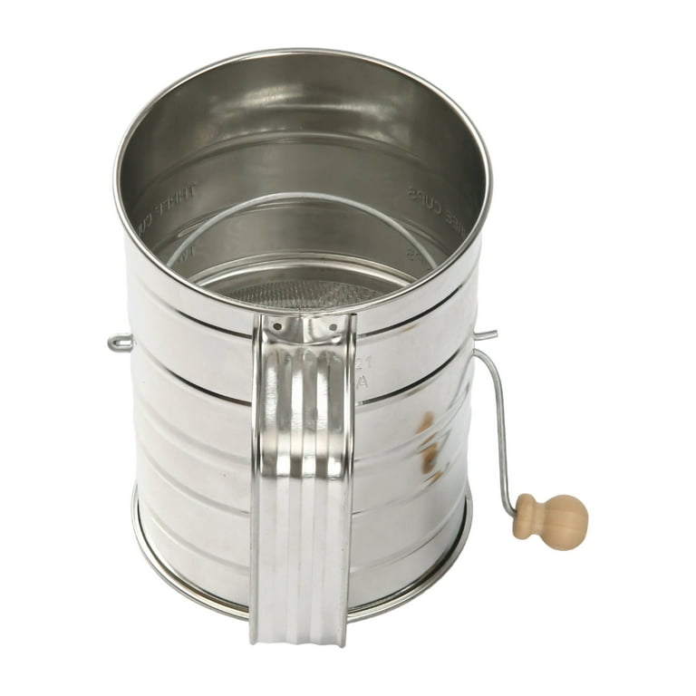 Mainstays Stainless Steel 3 Cup Flour Sifter with Beechwood Handle 