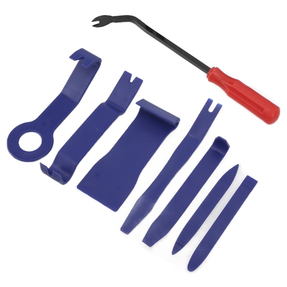 Rupoun 8PCS Car Trim Removal Tool Kit Blue with Red Screwdriver Door Window Clip Fastener Remover Install 7.48 inches / 19 cm