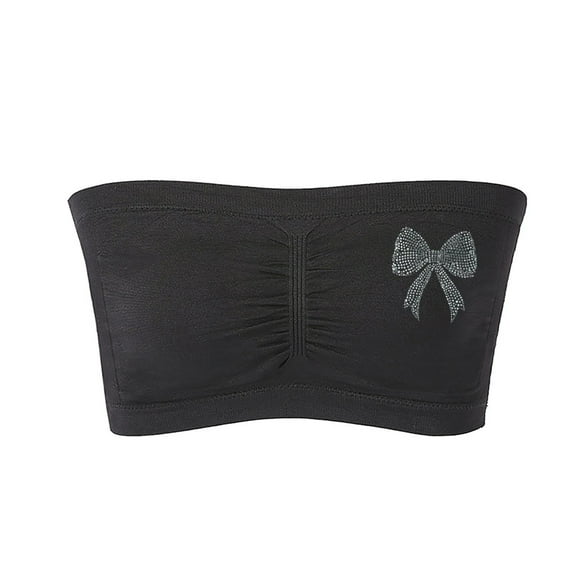 Womens Bras No Underwire Full Support New Women's Strapless Lace Underwear with Thin Side Collection and Daily Bra New Seamless Stretchy Sports Bra Style B-49 Black