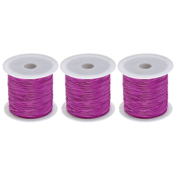 3 Rolls Nylon Beading Thread Knotting Cord 0.6mm 50 Yards Braided Nylon Crafting Satin String