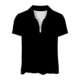 thumbnail image 4 of hotojiny Women's Quarter Zip Sweatshirt Lapel Short Sleeve Solid Pullover Lightweight Loose Fit Workout Summer Tops, 4 of 5